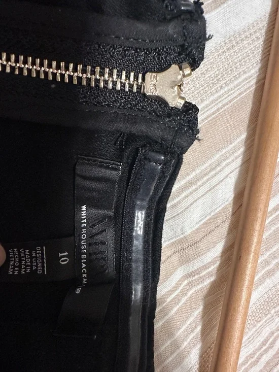 White House Black Market Black Strapless Denim Jumpsuit with Belt - Picture 3 of 5